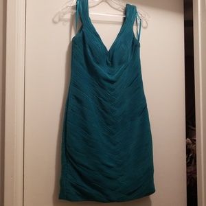 Teal Off the Shoulder Dress